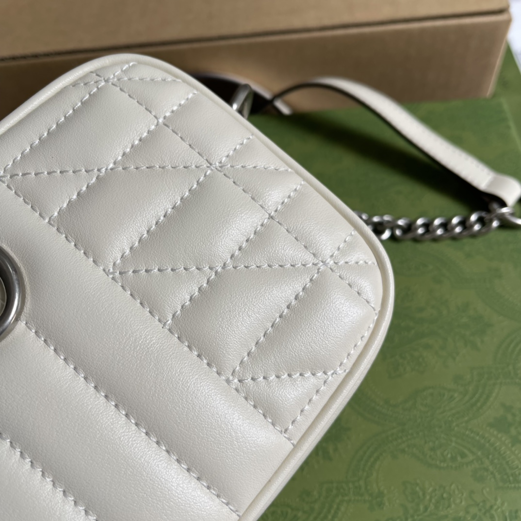 Gucci GG Marmont Mini Shoulder Bag 634936 White